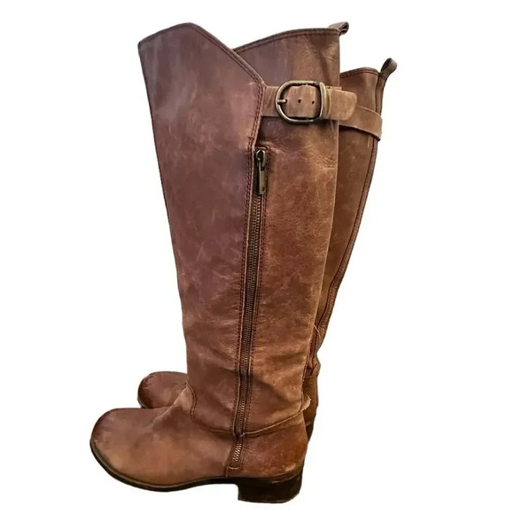 Lucky Brand Brown Leather Knee High Riding Boot Size 11M - Picture 1 of 9